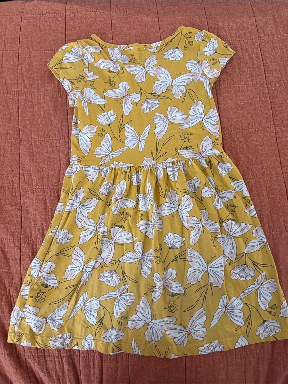 Carter's Mustard Yellow Butterfly Print Cotton Dress